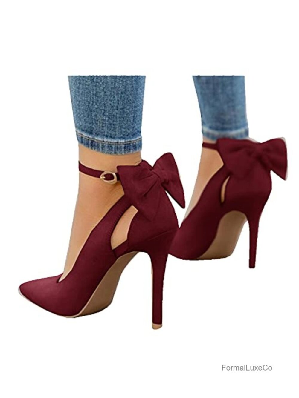 High Heels Stiletto Ankle Strap Wedding Pumps Faux Suede